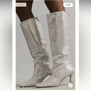 Lola Cruz Mia boots in silver/gray